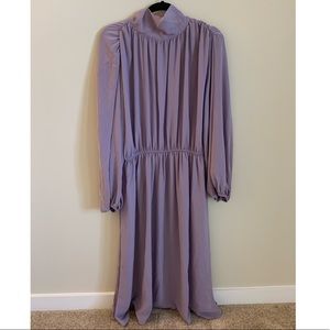 Lilac High Neck Woven Dress